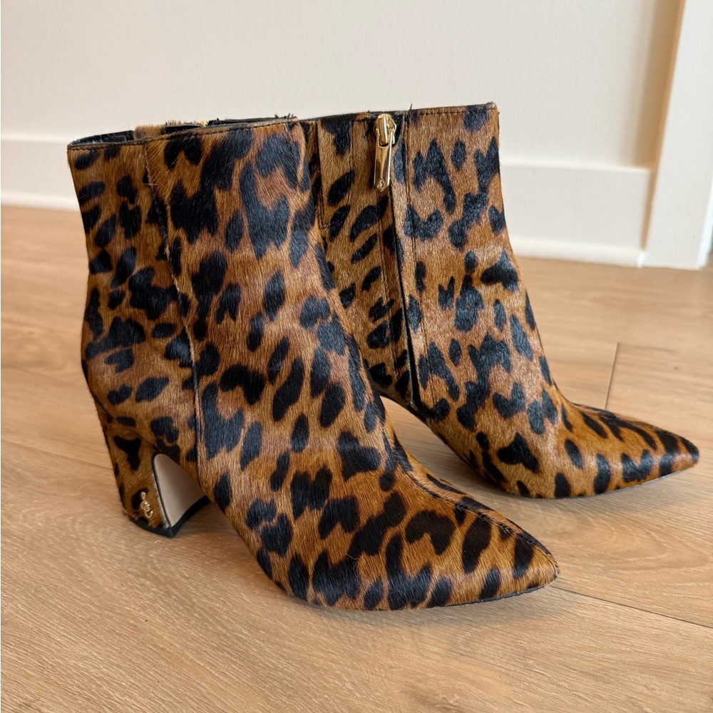 Sam Edelman Hilty Leopard Print Calf Hair Booties